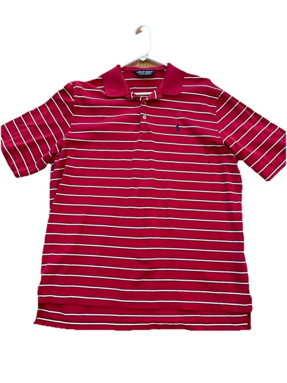 Polo Golf Ralph Lauren 100% Pima cotton red/white striped pullover men’s Size LG